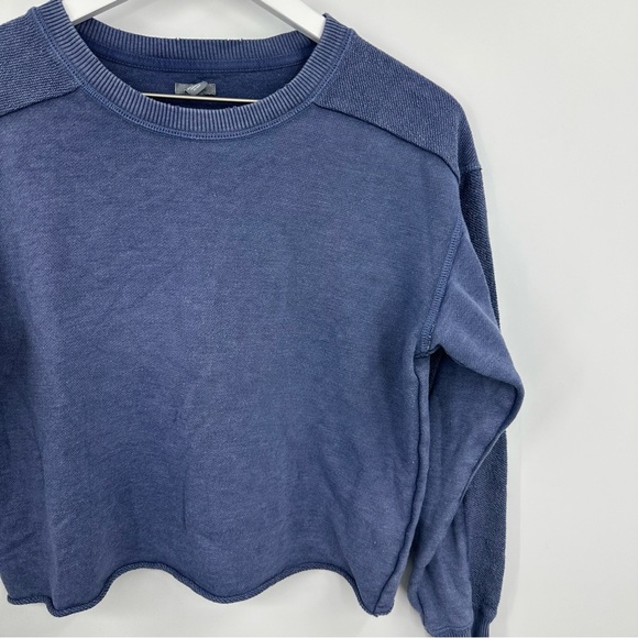 Aerie Blue Cropped Sweatshirt Size Small - Picture 4 of 7